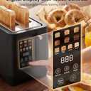 4 Slice Toaster, Long Slot Touch Screen Retro Toaster with Digital Countdown, Extra-Wide Slots for Bagels & Artisan Bread, 6 Browning Levels, 5 Bread Modes, Defrost Reheat Cancel, Stainless Steel