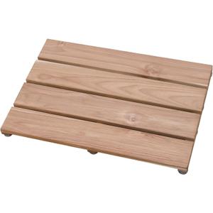 Teak Shower Mat, (24"x17") Wood Bath Mat for Bathroom, Heavy Outdoor Non-Slip Wooden Floor Mats for Spa or Sauna