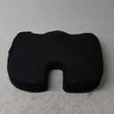 Benazcap Large Seat Cushion for Office Chair Memory Foam Coccyx Pain Relief Cushion Pillow for Back Support Non-Slip Seat Pad for Office Desk, Car Seat, Wheelchair, Black