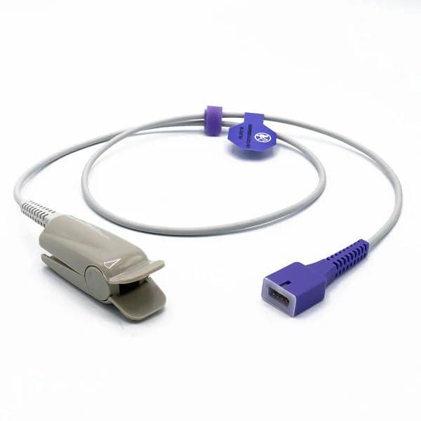 Compatible Nellcor DS100A Probe, Reusable Electronic Sensor Adult Finger Clip 3.2 ft 9 Pins Connector