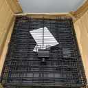 Amazon Basics Portable, Foldable Metal Wire Dog Crate with Removable Tray, Double Door, Divider Panel, 24" x 18" x 20", Black