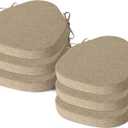 AddGrace Chair Cushions for Dining Chairs Set of 6 Windsor Kitchen Chair Cushions with Removable Textured Cover and Non Slip Bottom Indoor Chair Pads with Ties and Foam (16.5x15.5 Inches Beige)