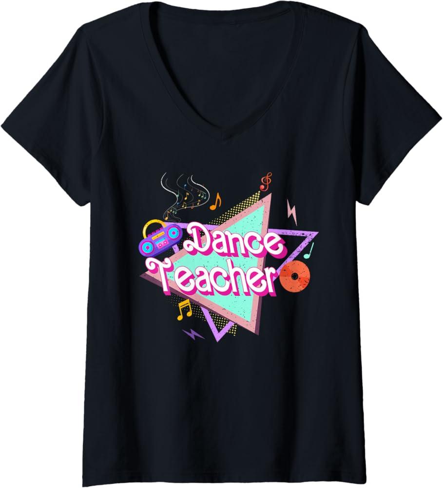 Womens Dance Teacher Back To School First Day Appreciation Week V-Neck T-Shirt M