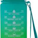ZZT 20 oz Water Bottles with Time Marker to Drink and Straw, Motivational Words Water Bottle, Leakproof,Sports Water Bottle for Gym and Outdoor Activity (Green)