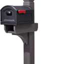 Step2 Lakewood Extra Large Mailbox & Post, Weather Resistant, Large Outdoor Mailboxes, Made of Durable Plastic, Easy to Install, Flag Included, Brown