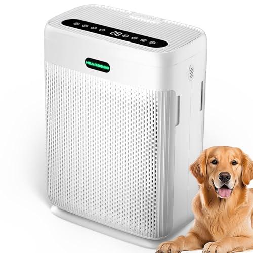 HEARBOBO Air Purifiers for Home Large Room up to 3000sq.ft with Washable Filters, PM2.5 Air Quality Sensors, H13 HEPA Double-Sided 8X, Air Cleaner for Bedroom, Dust, Pets, Smoke, Pollon