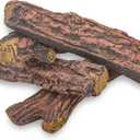 Stanbroil Fireplace 4 Piece Set of Ceramic Wood Logs for All Types of Ventless, Gel, Ethanol, Electric,Gas Inserts, Propane, Indoor or Outdoor Fireplaces & Fire Pits