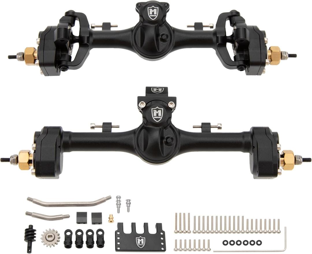 MEUS Racing +6.2mm SCX24 Portal Axles for Axial 1/24 SCX24 RC Crawler (Black)