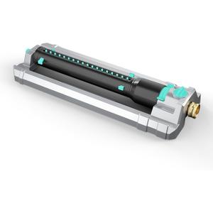 QUOBAS Heavy Duty Oscillating Sprinkler, 18-Hole Nozzle with Zinc Alloy Metal Base, Adjustable Flow Control & Spray Width, with Cleaning Pin, Garden, Yard