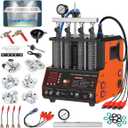 Fuel Injector Cleaner Tester Kit 2000ML 28KHz Ultrasonic & Heated Injector Cleaner Machine 9 Test Mode Injector Tester 4-Cylinder Fuel System Injection Cleaning Tool for 5V/12V Motorcycle Car Injector