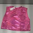 WDIRARA Men's Glitter Sleeveless Round Neck Crop Tank Top T Shirt Party Club Top, Size S