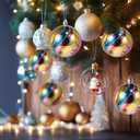 AMS 3.15"/80mm Christmas Tree Ornaments Shatterproof Rainbow-Colored Hanging Ball Pendants Baubles for Xmas Holiday Wedding Party Decorations(Rainbow, 9ct)