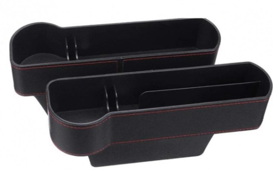 2Pcs Car Seat Gap Filler Organizer Storage Box Front Seat Console Side Pocket for Cellphones Keys Cards Wallets Sunglasses