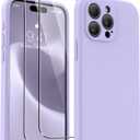 AOTESIER Magnetic for iPhone 15 Pro Max Case, [Compatible with Magsafe] [Food Grade Silicone] Upgraded Camera & Screen Protection Phone Case with [2 Screen Protectors], 6.7 inch, Cloud Mauve