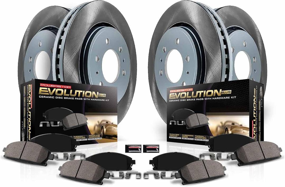 Power Stop SC6820 Front and Rear Brake Kit With Semi-Coated Brake Rotors and Ceramic Brake Pads & Hardware For Ford F-250 Super Duty 2013-2022 | Ford F-350 Super Duty 2013-2022