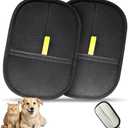 2 Pcs Pet Hair Removal Glove, Reusable Cat Dog Electrostatic Hair Remover Grooming Glove Brush Tool (2 Pack Black)