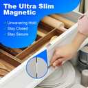 5 Pack Magnetic Cabinet Door Catch, Ultra Thin Cabinet Door Magnets, Adhesive Drawer Magnets to Stay Closed, Stainless Steel Cabinet Latch, Easy to Install with Double Sided Tape