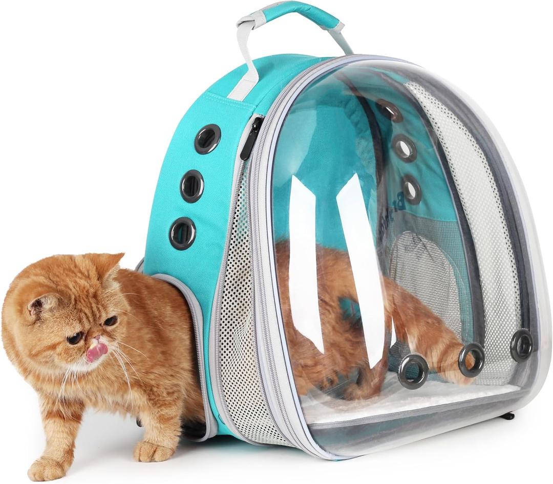 Lollimeow Cat Carrier Backpack, Expandable Bubble Pet Carrier for Cats and Small Dogs, Airline Approved Travel Backpack for Hiking, Walking & Outdoor Adventures - Supports up to 16 lbs