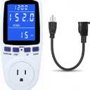 Upgraded Watt Meter Power Meter Plug Home Electricity Usage Monitor, Electrical Usage Monitor Consumption, Energy Voltage Amps Kill Meter with Backlight, Overload Protection, 7 Modes Display-With Cord (1 Pack, Blue, White)