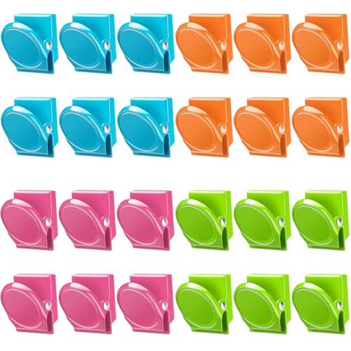 VICNOVA Magnetic Clips, 24 Pieces Magnetic Metal Chip Clips Fridge Magnets Refrigerator Whiteboard Locker Magnets Heavy Duty Clip Classroom Organization Teacher Must Haves School Supplies Accessories