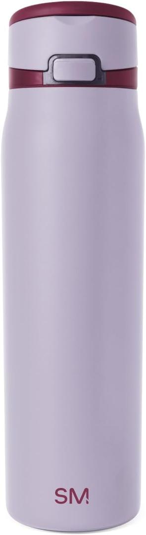 Simple Modern Mesa Loop Water Bottle with Covered Straw and Handle | 30oz Cup Holder Friendly Insulated Stainless Steel Bottles for Travel, Sports and School | Lilac Stone
