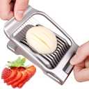 Egg Slicer for Hard Boiled Eggs Egg Cutter Strawberry Slicer Heavy Duty Aluminium Tomato Slicer Stainless Steel Wire Multipurpose Egg Slicer Dicer for Soft Fruit Mushroom Home Use