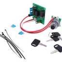 JEENDA Ignition Switch with 2 Keys AM128878, AM124835 Compatible with John Deere 415 425 445 455, sn70001 & UP (1999 & up), Ignition Switch with Keys