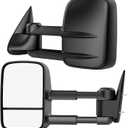 Tow Mirrors Compatible with 1988-1998 Chevy GMC C/K 1500 2500 3500, Manual Folding Extended Trailer Towing Side Mirrors, WMTM-0064