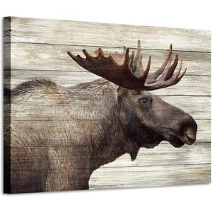 ARTISTIC PATH Elk Pictures Canvas Wall Art: Wildlife Animals Artwork Print on Wrapped Canvas Paintings for Living Room (36''W x 24''H,Multi-Sized) (Deer)