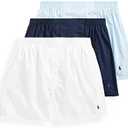 POLO RALPH LAUREN Underwear Boxers Pack, 3-Pack, Classic Fit Cotton Woven Men's Underwear, (Big & Tall Availble) L