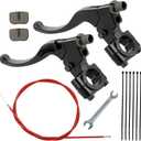 7/8" 22mm Left & Right Brake Handle Levers and 61in Mini Bike Brake Cable fit for Coleman CT100U CC100X Baja Doodle Bug DB30 Motovox MBX10 MBX11 Monster Moto MMB80 97cc 98cc Powersport Parts