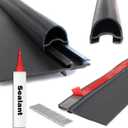 Combo RV Slide Out Black Rubbers | 018-312-EKD & 018-341 EK | 1' x 15/16' x 35' D-Seal Wiper & 1/2' x 2.75' x 35 Seal Base (Sealant & 018-312-EKD & 018-341 EK)