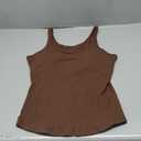 SUUKSESS Women Padded Cotton Ribbed Long Tank Tops 2025 Summer Going Out Basic Scoop Neck Cami Tops, M