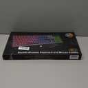 Wireless Keyboard and Mouse Combo, RGB Backlit, Rechargeable & Light Up Letters, Full-Size, Soft Typing, Sleep Mode, 2.4GHz Quiet Keyboard Set for Mac, Windows, Laptop, PC, Trueque KM42Pro (Black)