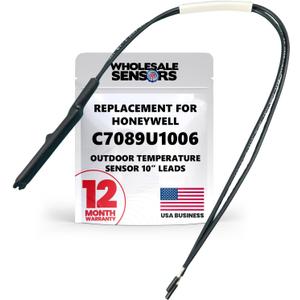 Replacement Honeywell C7089U1006 Outdoor Temperature Sensor with 10" Wire Leads