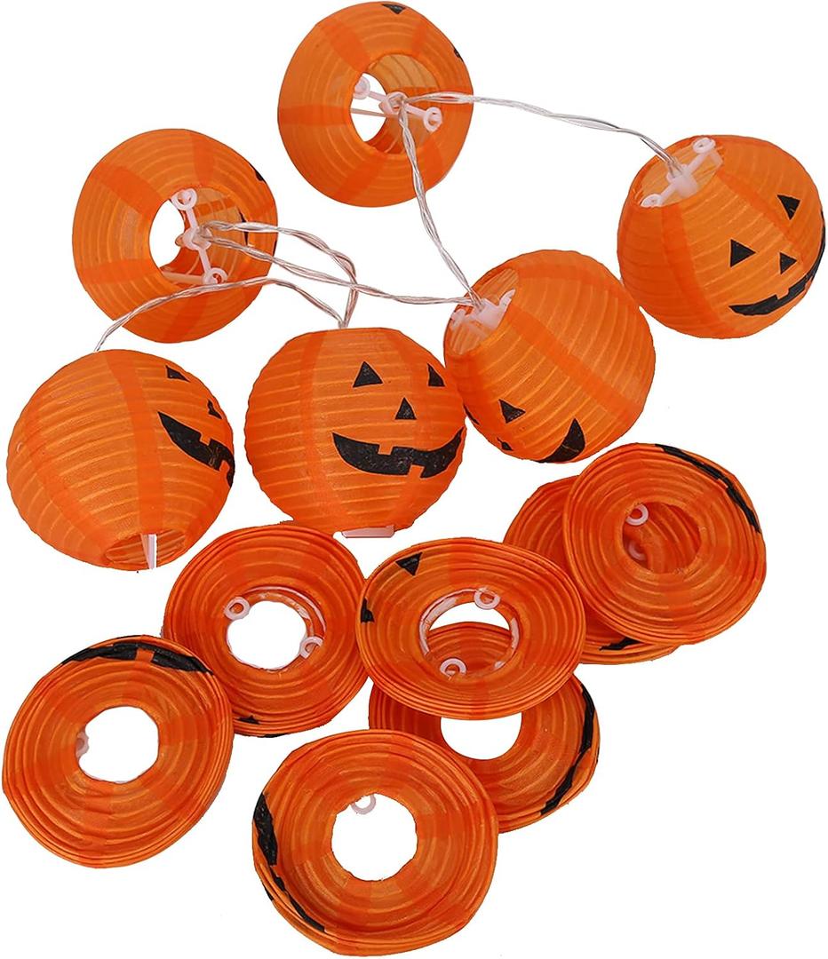 3m Halloween Pumpkin Lantern String, Halloween Orange Decorative Lights, LED Halloween Pumpkin Connectable String Lights for Party Outdoor Festival Patio Garden Decoration