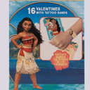 Disney Moana 16 Valentine's Card's With Tattoo Bands- 2 Pack