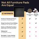CasterMaster Square Rubber Caster Cups 4 Inch - Non Slip Furniture Pads for Hardwood Floors - Heavy Duty Bed Stoppers, Sofa Leg Protectors & Chair Feet Covers, Black 4 Pack