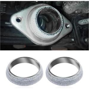 2PCS ID 60mm Car Exhaust Flange Gaskets,Sealed Exhaust Manifold Gasket for Manifold and Piping Connections,Universal Replacement Exhaust Donut Gasket for Noise Reduction (60mm)