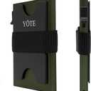YÖTE Slim Modern Minimalist Wallet RFID Blocking Metal Credit Card Case Wallet for Men, Pop Up Safecard Mens Wallet (Army Green)