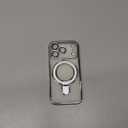 JBJZYZZ Clear for iPhone 17 Pro Case Magnetic Kickstand,Built-in Camera Lens Protector, Compatible with MagSafe, Case Cover for 17 Pro,Silver