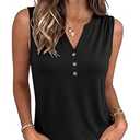 ANRABESS Women Henley Tank Sleeveless Tops 2026 Casual Summer Work Shirts Black Medium