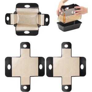 Upgraded Silicone Bread Loaf Pan Liner, Food-Grade Silicone Bread Sling, Loaf Pan Lifters - Non-Stick & Easy Clean Dough Transfer Tool with 4 Handles - Best Fits 9x5" or 1.5lb Loaf Pans - Pack of 2 Upgraded Silicone Bread Loaf Pan Liner, Food-Grade Silicone Bread Sling, Loaf Pan Lifters - Non-Stick & Easy Clean Dough Transfer Tool with 4 Handles - Best Fits 9x5" or 1.5lb Loaf Pans - Pack of 2