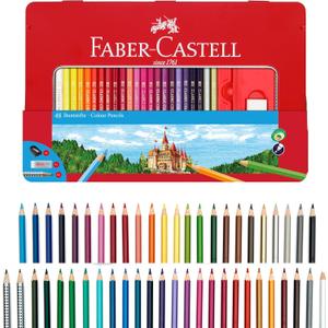 Faber-Castell Classic Colored Pencils Tin Set, 48 Vibrant Colors In Sturdy Metal Case | Spring Craft Supplies
