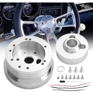 5 & 6 Hole Billet Steering Wheel Hub Adapter Compatible with 1969-1994 Chevrolet Chevy GM Flaming River Ididit Buick Jeep Pontiac Oldsmobile