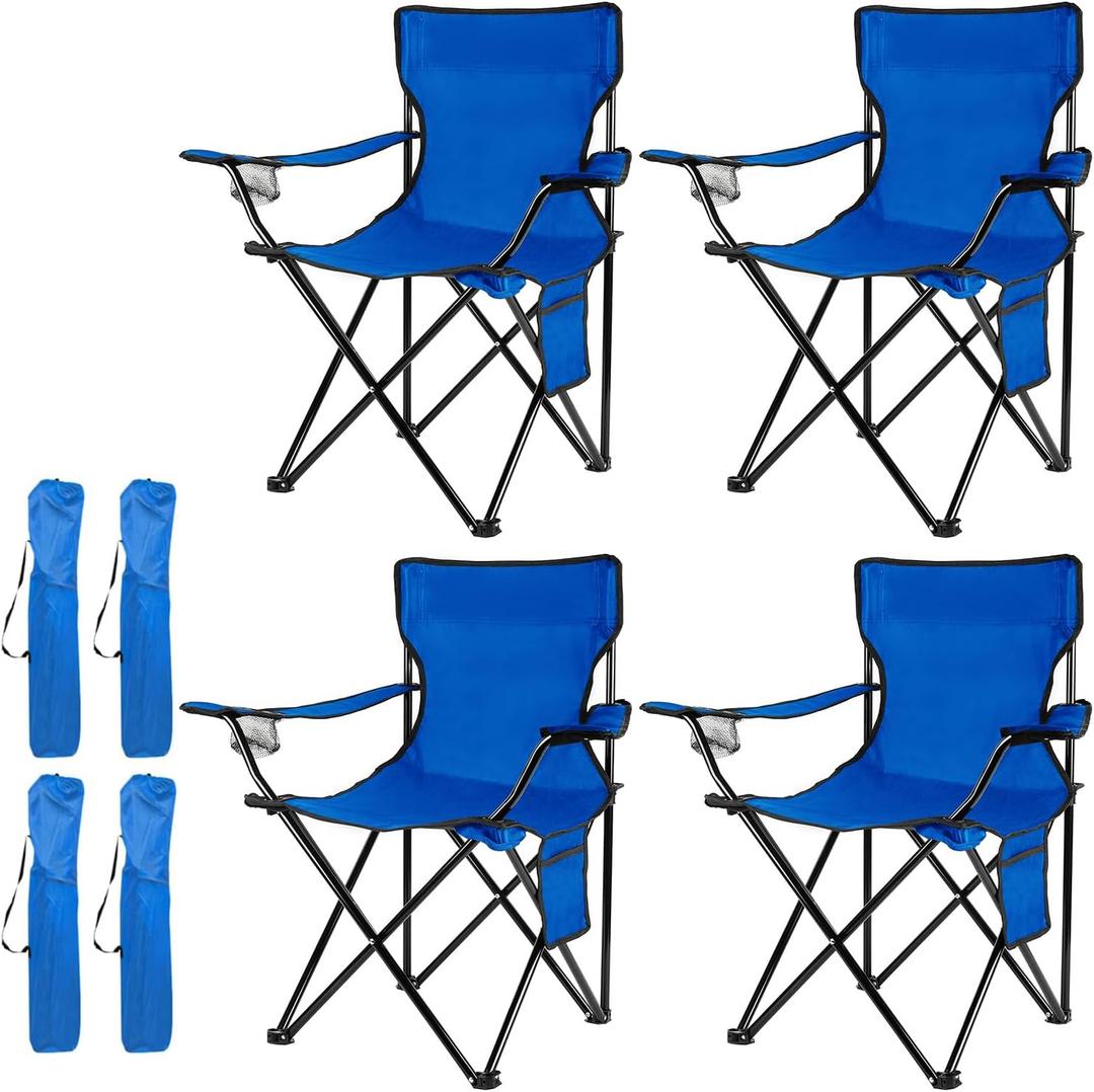 Damei century 4Pack Folding Camping Chairs-Lightweight, Installation-Free, Portable Chair for Beach, Lawn, Outdoor Sports, 19.7 inches x 21.3 inches x 31.5 inches