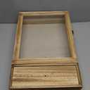 Butizone Shadow Box Frame, 3.2" Deep Shadow Box Display Case with Real Glass and Drawer, Rustic Wood Memory Box for Pictures, Flowers, Memorial, Medals, Wedding Bouquet for Wall or Tabletop, Brown