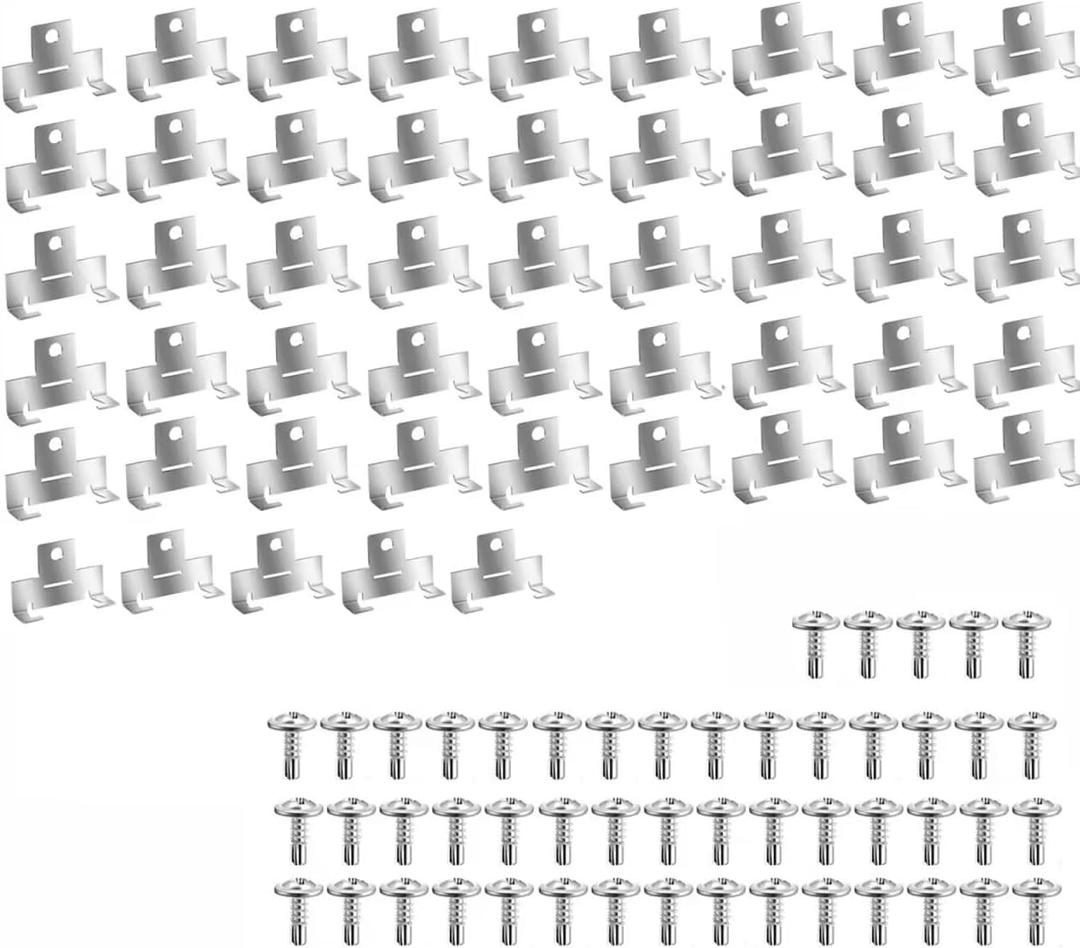 50Pcs Recessed Light Clips,304 Stainless Steel Retrofit Recessed Downlight Housing C Clips with Self Tapping Screws for 5 to 6 Inch Retrofit Cans