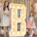 Pooqla 4 FT Marquee Light Up Letters, Marquee Letter Lights 4 Feet Tall, Warm White Giant Letter Sign Big Mosaic Letters for Balloons Birthday Party Anniversary Wedding Decorations, Decor B