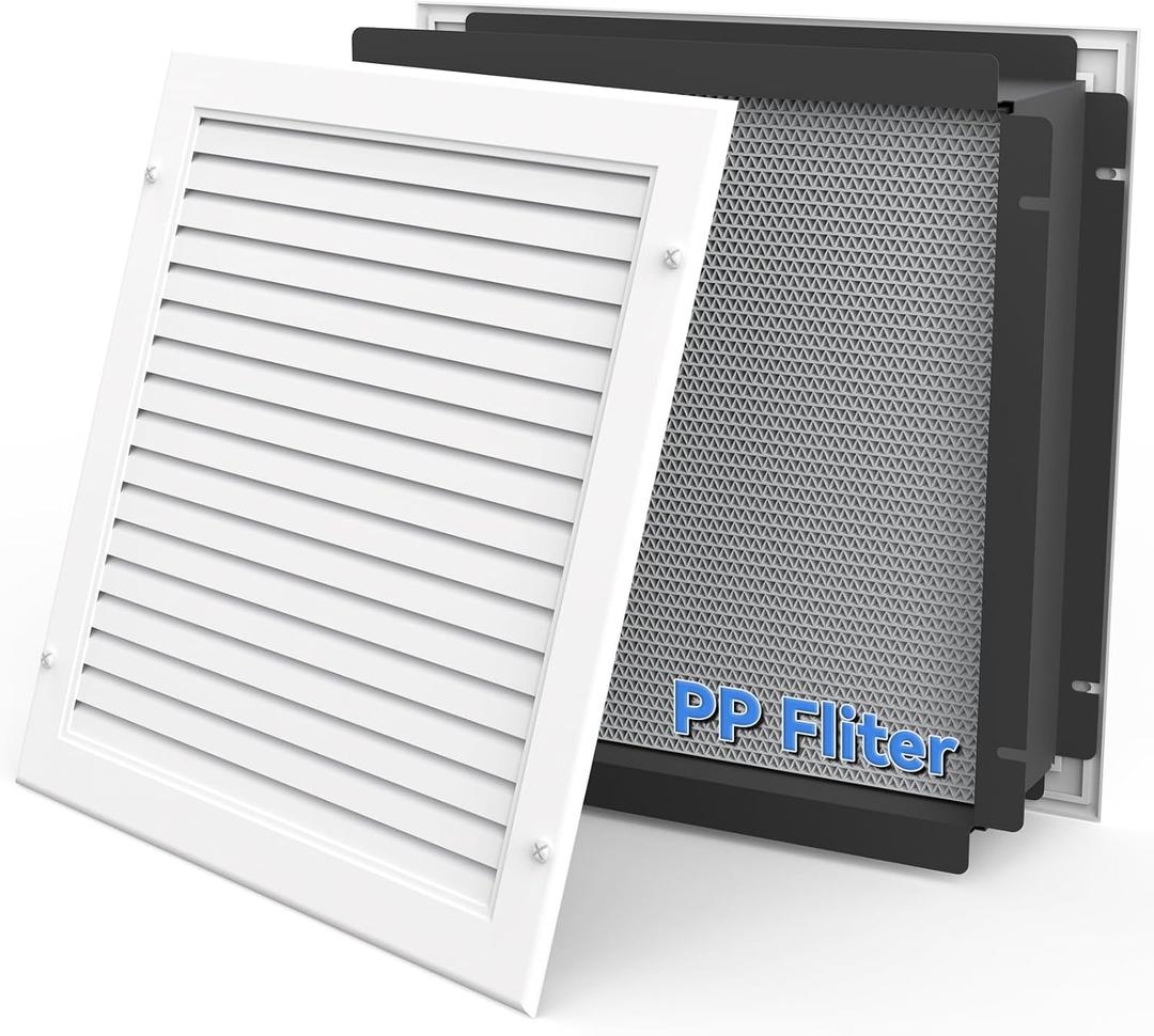 Wall Return Air Pathway with Eco-Friendly PP Filter and Aluminum Grille (12"x 12" Retrofit), Upgraded Fins, Odor Free, Durable, AP1212 Matte White Zone Air Pathway, Fits Sidewalls